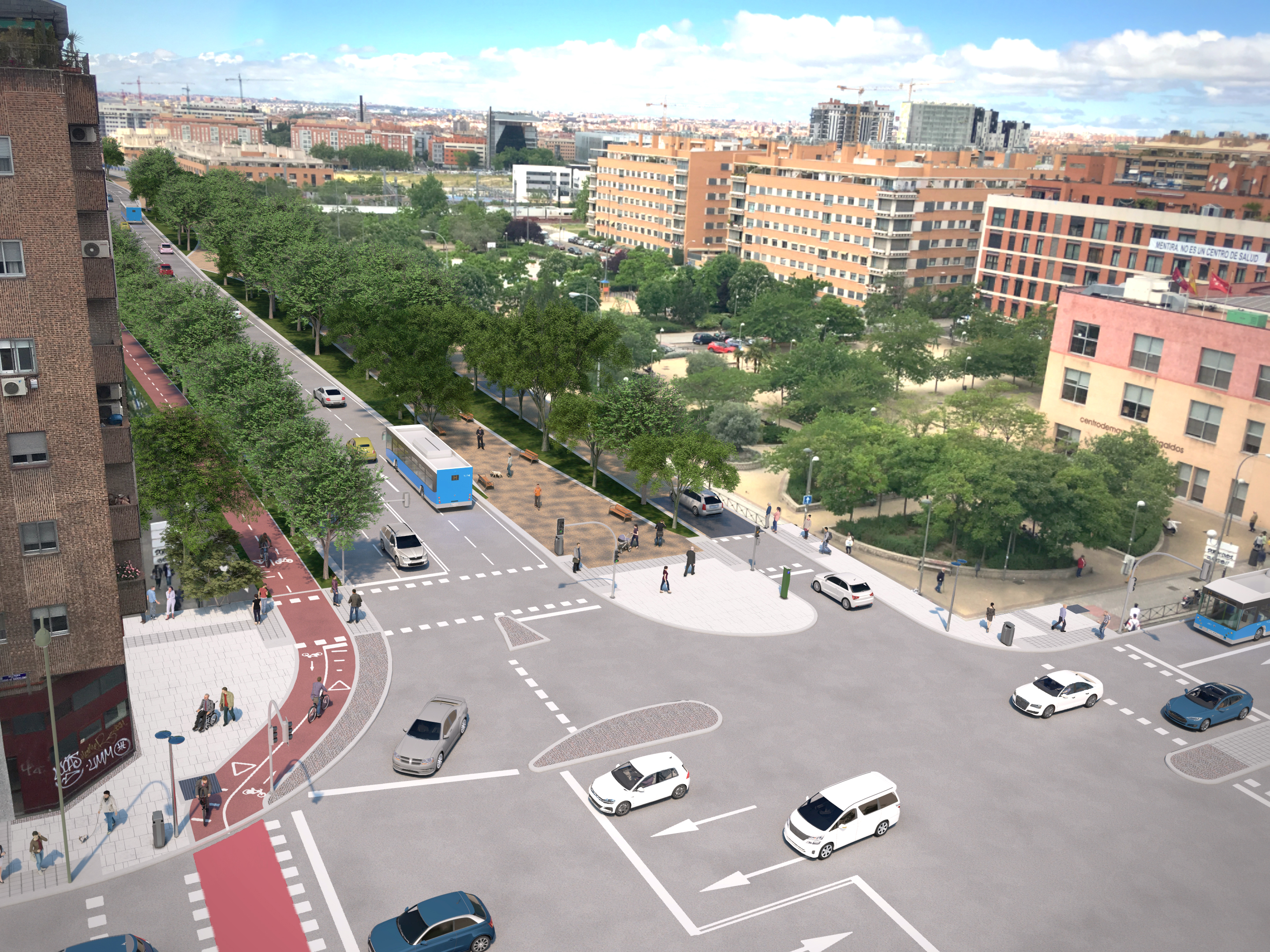 Proyecto que suprime el paso elevado a lo largo de la calle Doctor Esquerdo sobre la avenida Ciudad de Barcelona